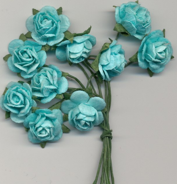 roses mini - aqua blue roses mini - aqua blue