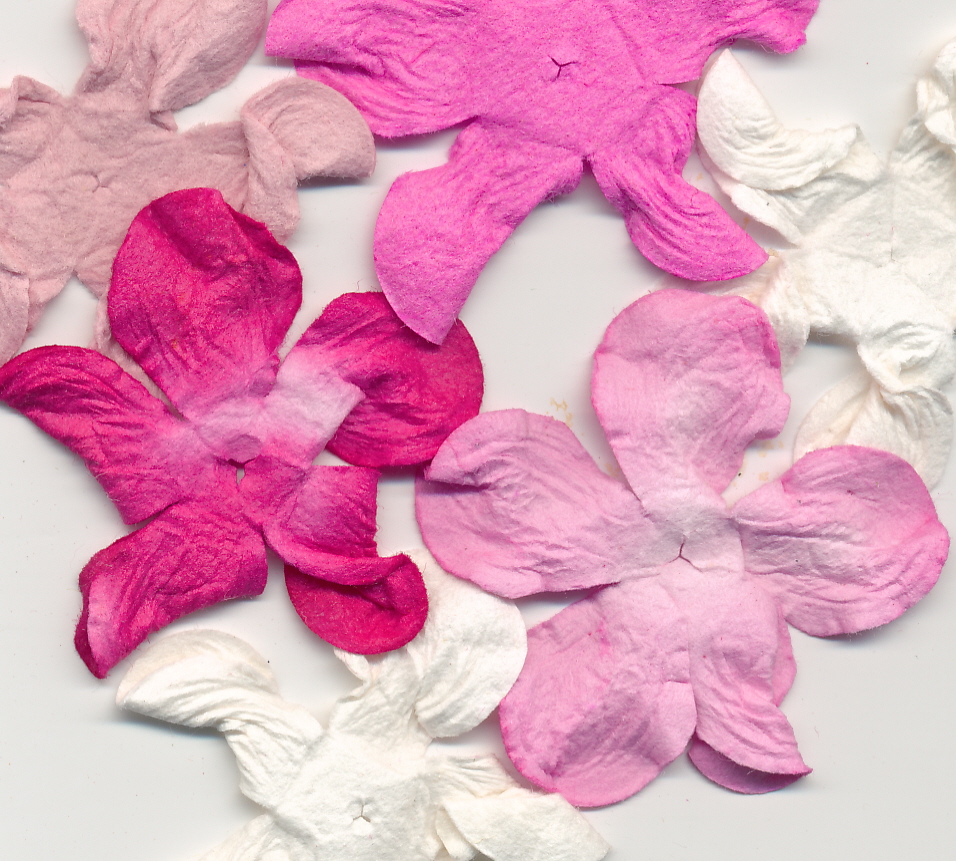 Medium Curly Petals - large pack - pink/white tones Medium Curly Petals - large pack - pink/white tones